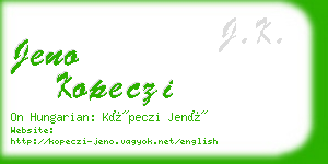 jeno kopeczi business card